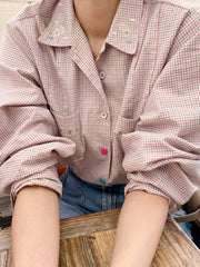 Checkered Embroidery Shirt