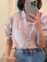 Checkered Embroidery Shirt