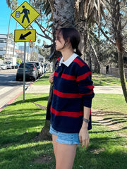 Striped Rugby Knit Top