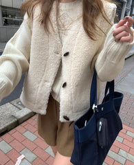 Shearling Toggle Vest